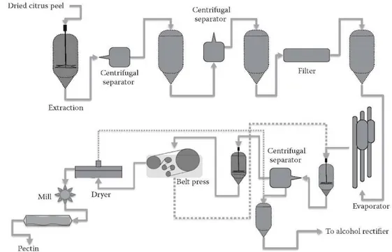 Figura  1.11    Diagramma  di  flusso  per  la  produzione  industriale  di  pectina  da  agrumi