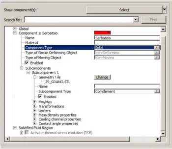 Figura 3.14: Impostazione tipologia componente e sotto componente