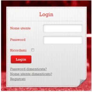 Figura 4.2  –  Modulo Login nel sito  www.usdsanzaccaria.it . 