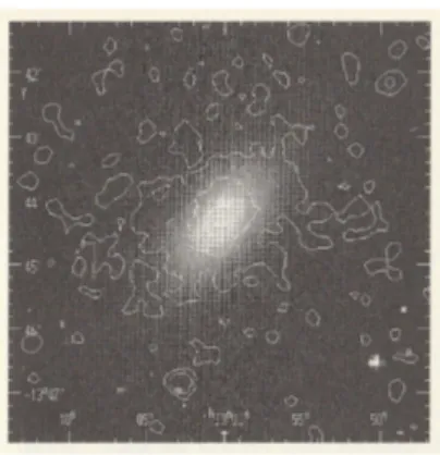 Figura 2.3: Isofote X di NGC 720 (ROSAT) sovrapposte ad una immagine ottica dal Digital Sky Survey.