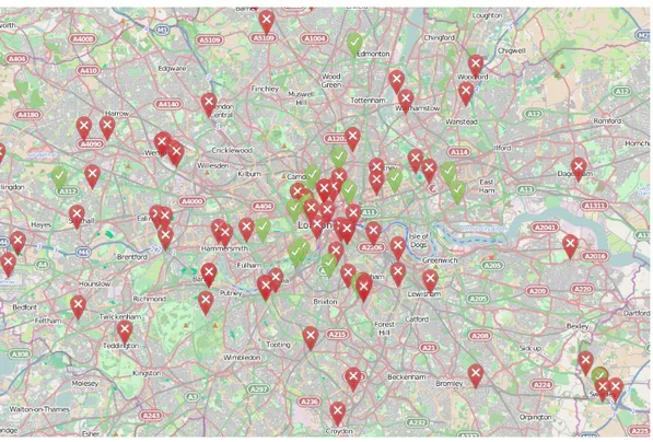 Figura 2.3: Mappa di Londra con le modifiche degli utenti - Settembre 2014