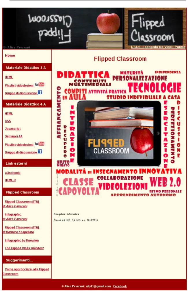 Figura 2.3: Home Page del sito Web dell'insegnante http://docenti.itis.pr. it/dpavara