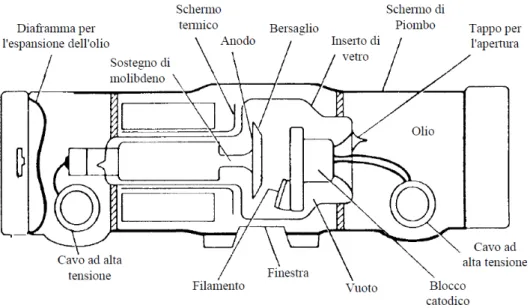 Figura 1.1: Rappresentazione schematica di un tubo radiogeno