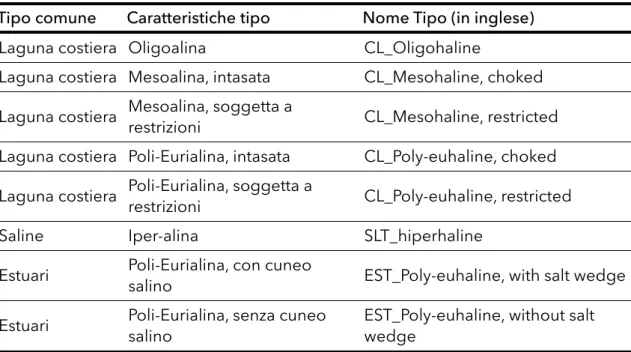 Tabella 1.1:  Classificazione dei sistemi di transizione italiani (Giovanardi, 2011). Tipo comune  Caratteristiche tipo Nome Tipo (in inglese)