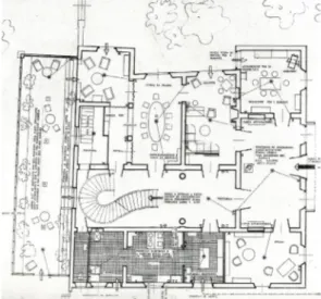 Fig. 19. Ristrutturazione di Casa Bedari- Bedari-da,1936-37.Pianta di progetto, china su lucido,  cm 75x51,4.