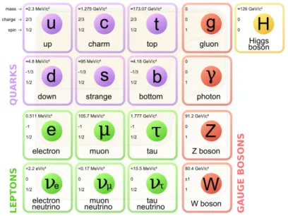Figure 1.1: The fundamental fermions and bosons of the Standard Model.