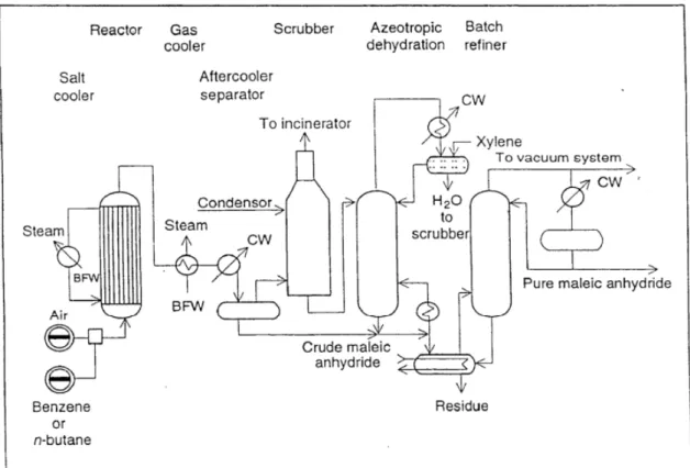 Fig. 2.8 Flow sheet semplificato del processo Denka-Scientific Design
