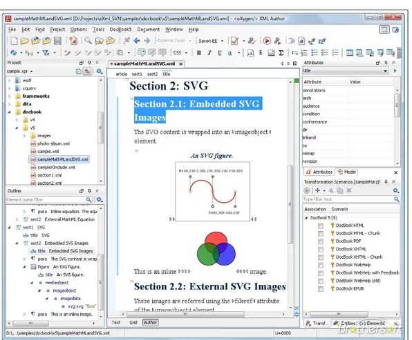 Figure 4.2: The author view in Oxygen editor