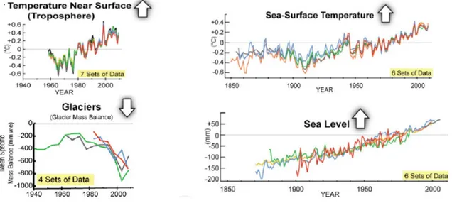 Fig 1.1 Effetti negativi dovuti al cambiamento climatico. Si vede come questi negli ultimi anni   si siano molto accentuati