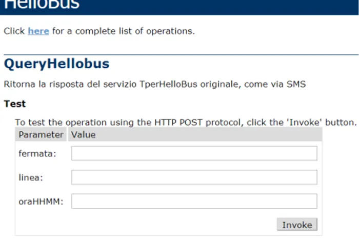 Figura 2.1: Form dell’Hello Bus Web Server di Tper