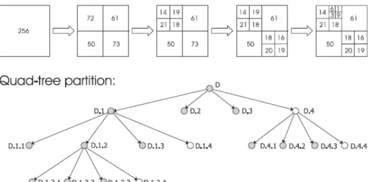 Figura 1.11: Esempio di partizione basata su quad-tree (immagine tratta da [BFS03]).