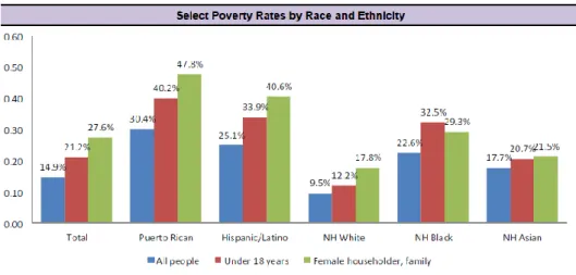 Tab. 3 Percentuali relative il tasso di povertà della popolazione portoricana e delle altre minoranze  etniche