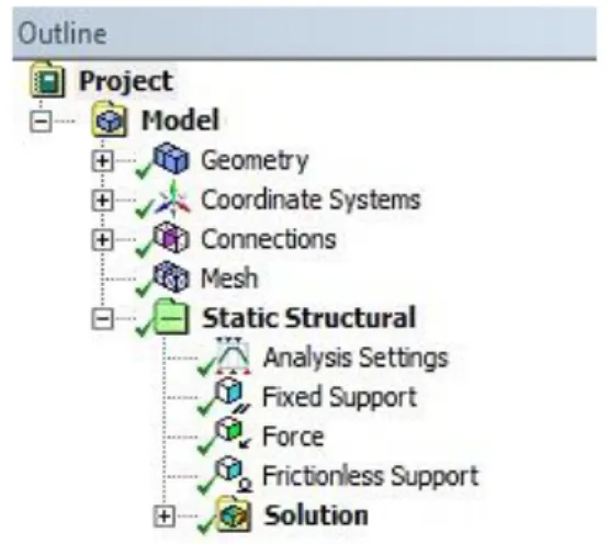 Figura 3. 4 – Menu dello schema di progetto  Figura 3. 3 – Casella analisi statica 