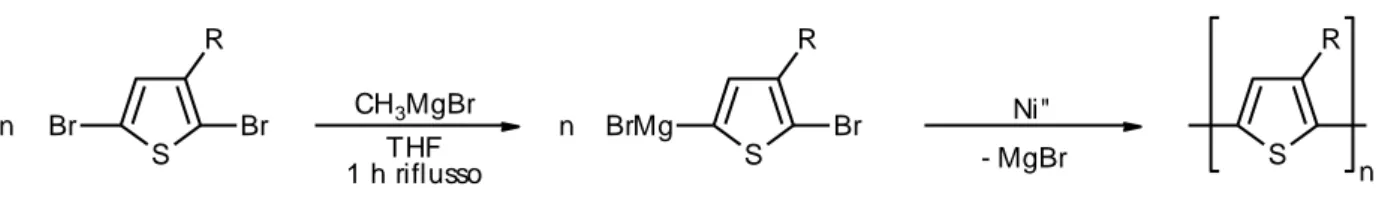 Figura 13. Schema di polimerizzazione regiospecifica con metilmagnesiobromuro. 