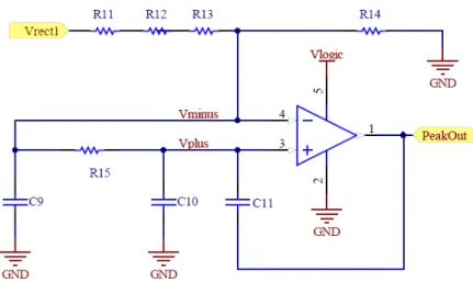 Figura 19: Schema elettrico del rilevatore di picco 
