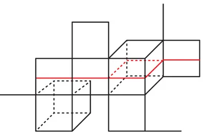 Figure 3.3: A hyperplane in a cube complex