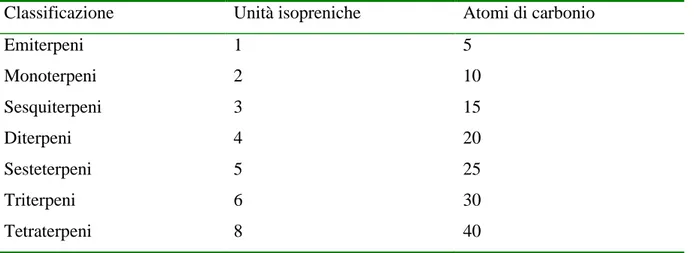 Figura 4.2 - Struttura dell’unità isoprenica 