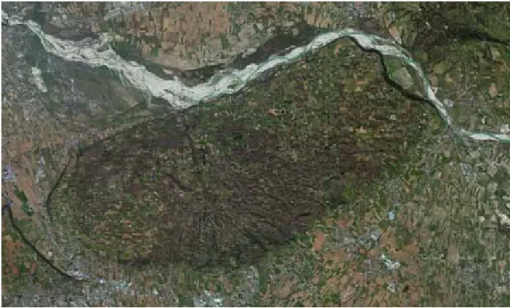 Fig. 20 – Vista aerea del promontorio del Montello.