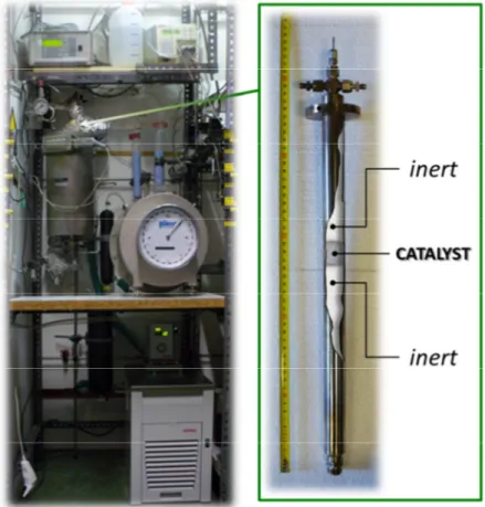 Figure 4.9 Pictures of the lab-scale pilot plant and tubular reactor. 