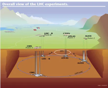 Figura 2.1: LHC ed i suoi esperimenti