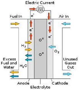 Figura 9: Stuttura di una Solid Oxid Fuel Cell 