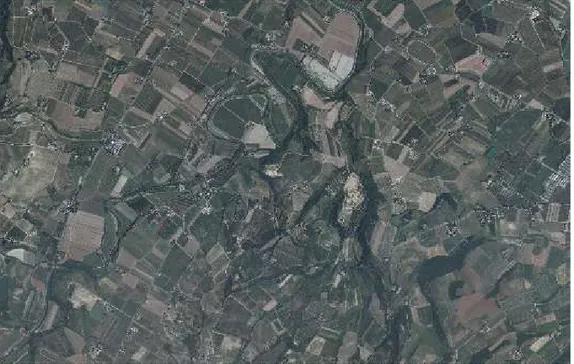 Foto aerea della campagna coltivata in località Tebano