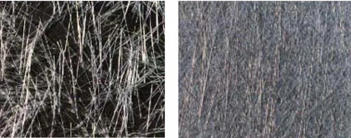 Figura 1.8: due immagini raffiguranti la struttura di fibre di vetro 