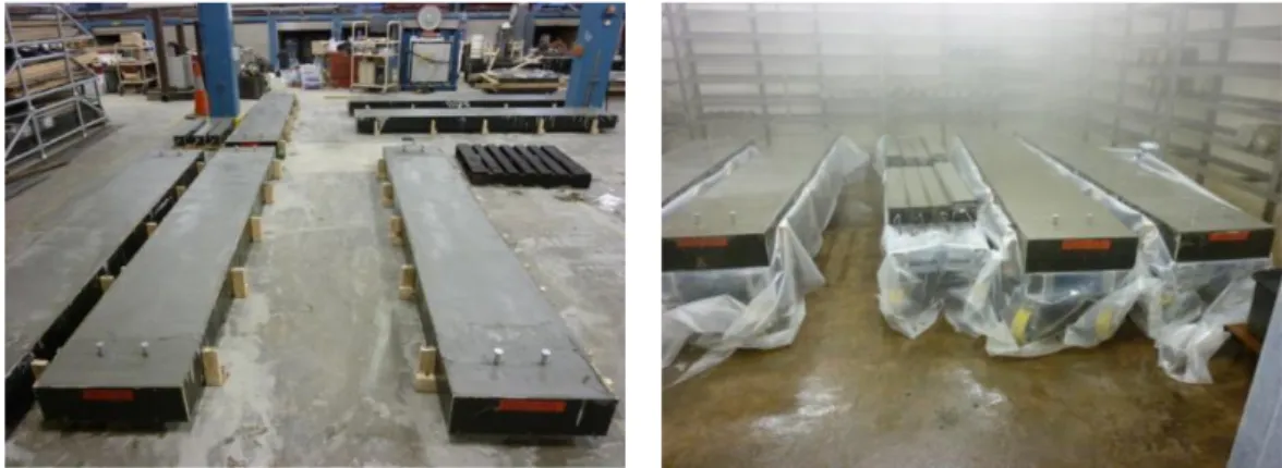 Figure 5.9 – Poured slabs stored in the structural  laboratory at environmental conditions 