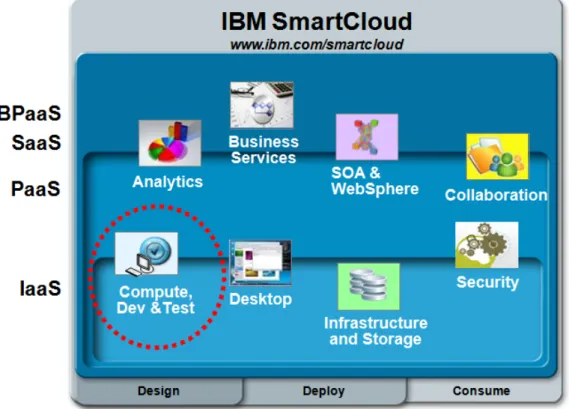 Figura 2.6: I livelli previsti dalla soluzione IBM Smart Cloud, con cerchiata la parte definita Smart Cloud Enterprise