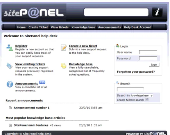 Figura 2.2: Interfaccia utente SitePanel