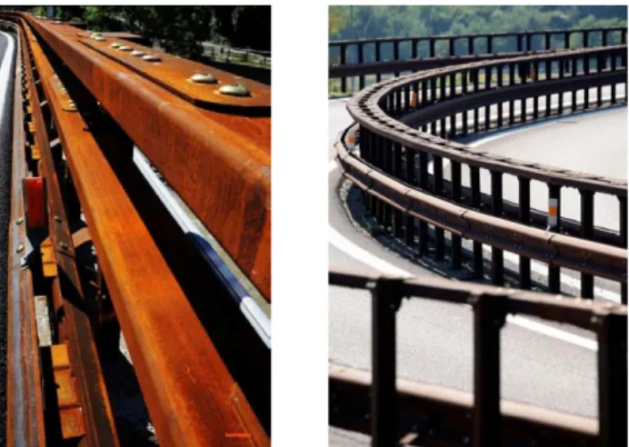 Fig 1.5 I Guard-Rail dell’Autostrada del Brennero A22 realizzati in Cor-Ten 