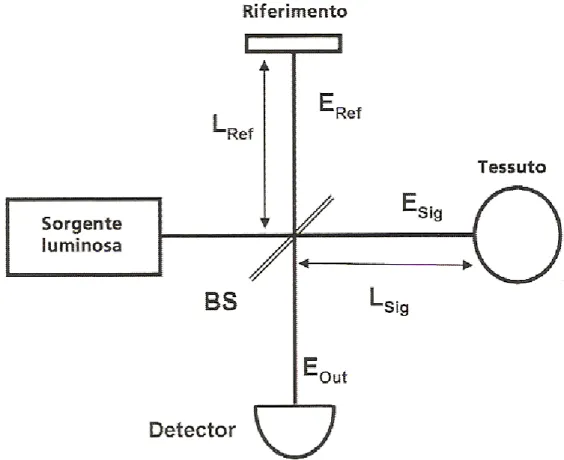 figura 13-schema base di un interferometro di tipo Michelson 