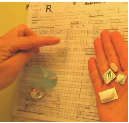 Figura 2.3: Esempio di preparazione di un farmaco mediante consultazione dell’apposita scheda nella cartella medica