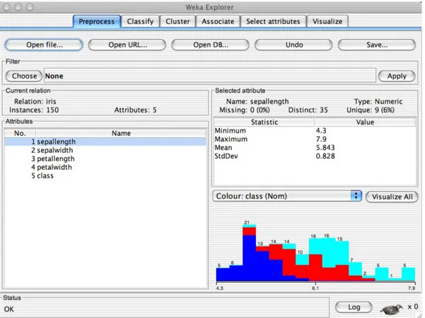 Figura 3.4: Interfaccia grafica Weka - Explorer