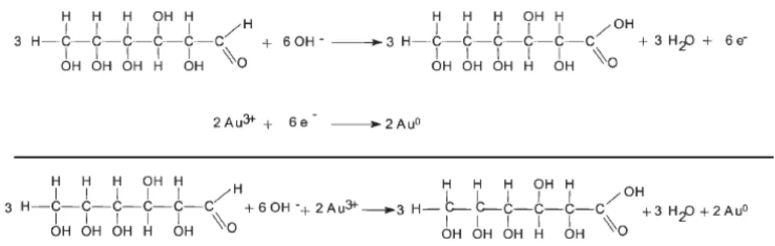 Figura 3-1 Spettro di assorbimento UV-Vis delle nanoparticelle di oro in una soluzione  acquosa 0,03M di β-D-glucosio a diversi valori di pH 2 