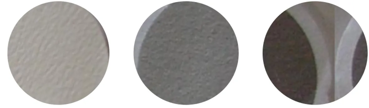 Figura 2.6: Filtro bianco e filtri di PM 10  campionati in giorni diversi 
