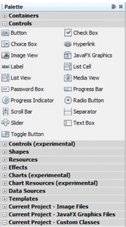 Figura 1.3: Alcune funzionalit´ a del plug-in JavaFx Composer per NetBeans
