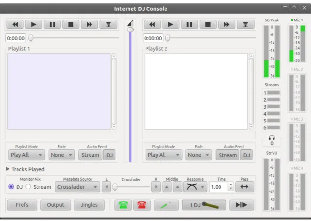 Figura 2.3: La schermata principale di Internet DJ Console
