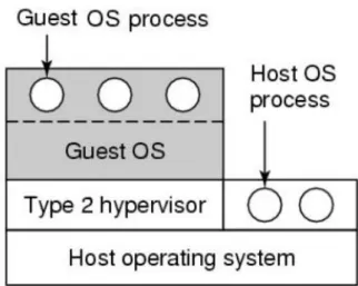 Figura 2.3: Hypervisor di tipo hosted (ospitato)