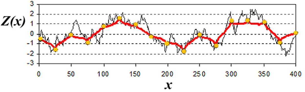 Figura 6.2b: Stima di una variabile R1 con passo regolare di 25 metri 
