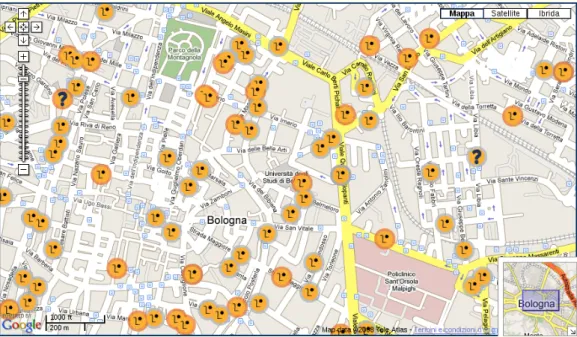 Figura 1.1: Hot Spot Fon a Bologna (maps.fon.com)