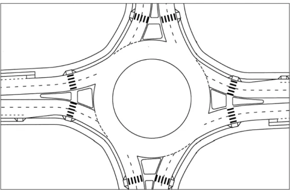 Figura 20 - Esempio di rotatoria urbana a doppia corsia. 