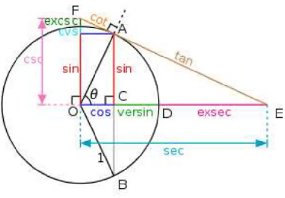 Figura 2.5: Funzioni circolari e Circonferenza unitaria