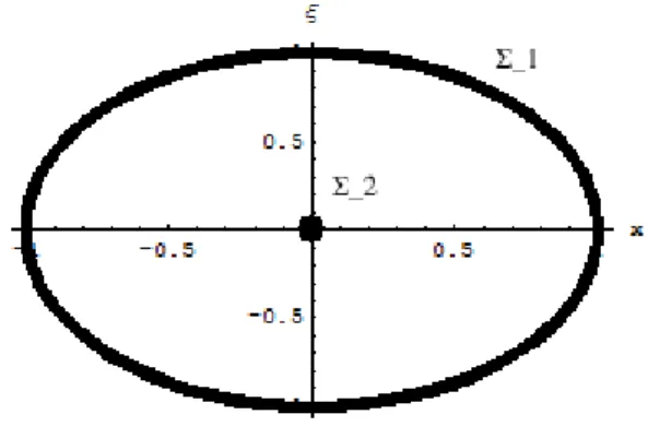 Figura 5.1: Possibili Σ 1 e Σ 2 nello spazio delle fasi.