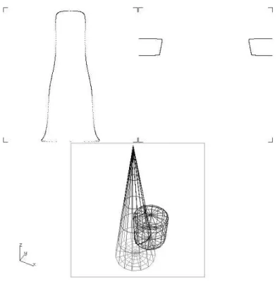 Figura 2.10: Curve di intersezione nei domini parametrici e in 3D