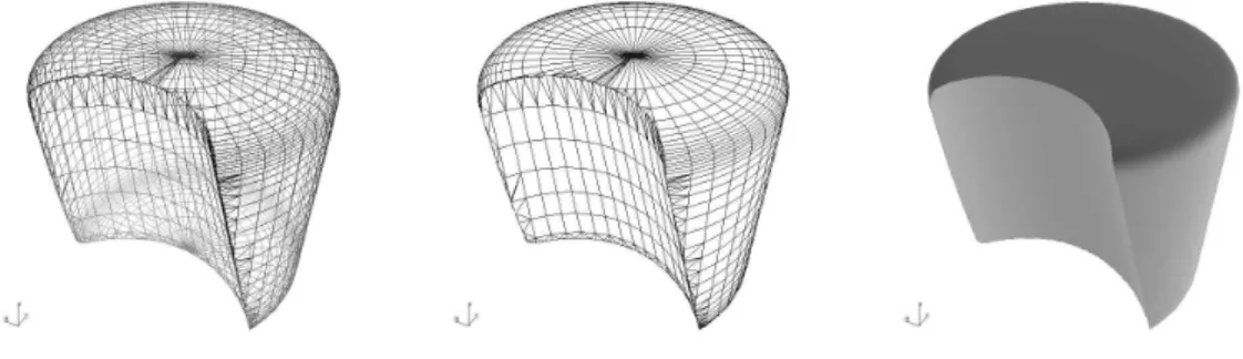 Figura 2.15: Resa dell’oggetto composto in depth cueing, hidden line e shading; tassellazione pi` u raffinata