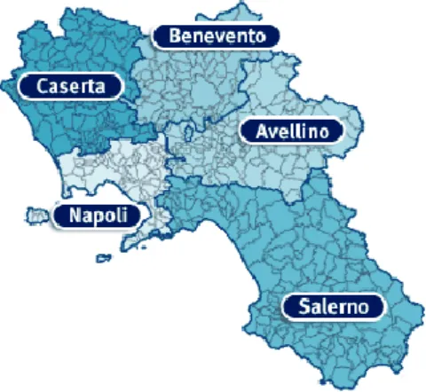 Figura 1: Province della regione Campania 