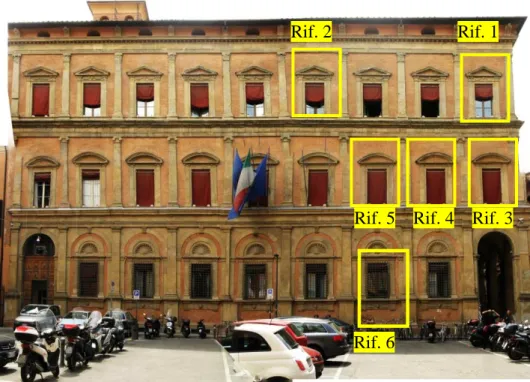 Fig. 4.3: Ricostruzione della facciata su piazza Rossini del Palazzo della  Provincia