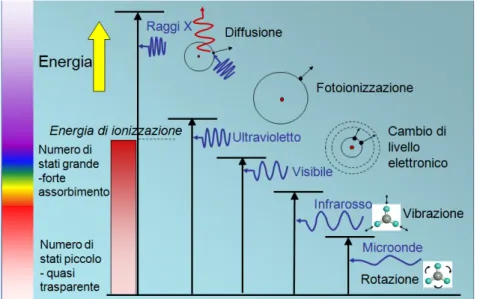 Fig. 18 interazione della radiazione con la materia 