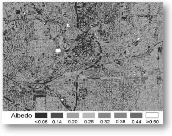 Figura   31    Albedo recuperato da scanner multi spettrale ATLAS della città di Atlanta 